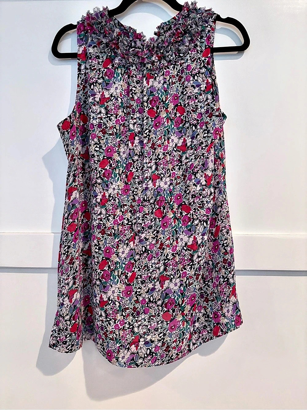 Cabi Liberty Blouse Floral Pink & Purple Size Medium